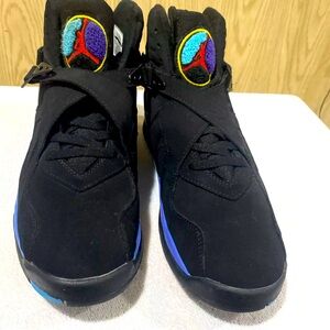Nike Air Jordan 8 Retro Aqua 2015 OG VIII Men Size 8 Black Purple 305381–025